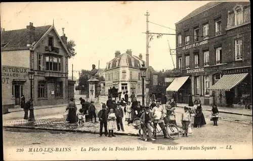 Ak Malo les Bains Nord, Place de la Fontaine Malo