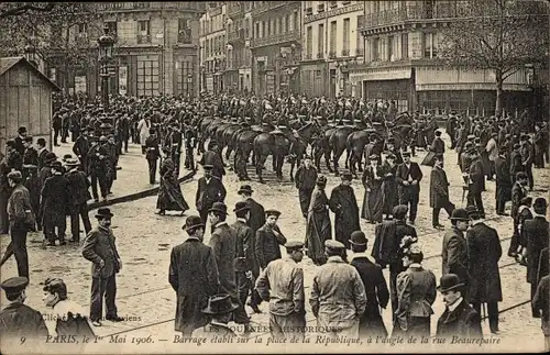 Ak Paris, 1. Mai 1906, Place de la République