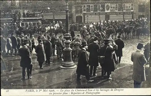 Ak Paris, 1. Mai 1906, Place du Chateau d’Eau, Dragon Dams