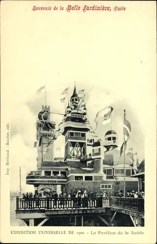 Ak Paris, Expo 1900, Der schwedische Pavillon, schöne Jardiniere