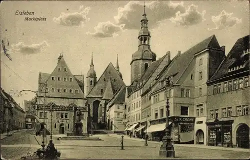 Ak Lutherstadt Eisleben, Marktplatz