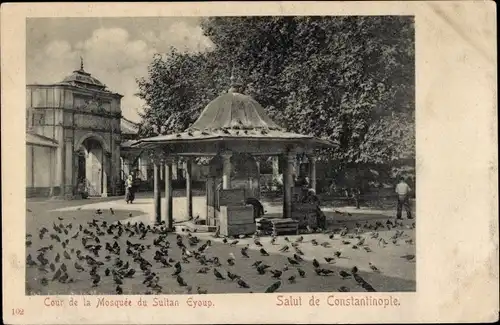 Ak Konstantinopel Istanbul Türkiye, Innenhof der Sultan-Eyoup-Moschee