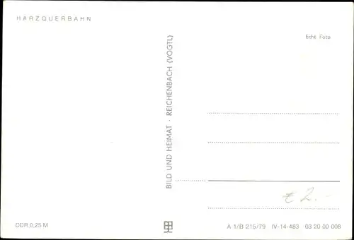 Ak Deutsche Eisenbahn, Dampflok, Harzquerbahn