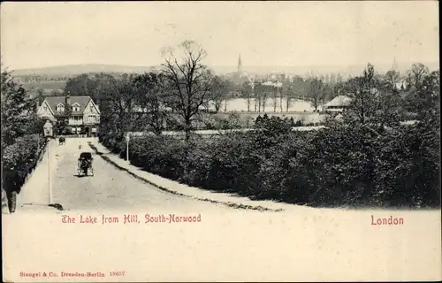 Ak South Norwood Croydon London England, Der See von Hill