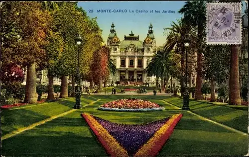 Ak Monte Carlo Monaco, Casino, Gärten