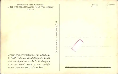 Ak Arnhem Gelderland Niederlande, Het Nederlands Openluchtmuseum, Groep bruiloftscostuums