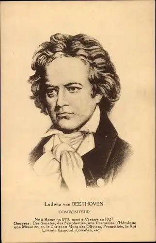 Ak Komponist Ludwig van Beethoven, Portrait