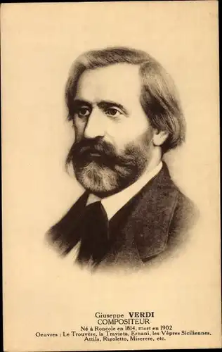 Ak Komponist Giuseppe Verdi, Portrait