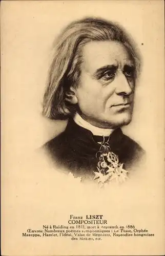 Ak Komponist Franz Liszt, Portrait