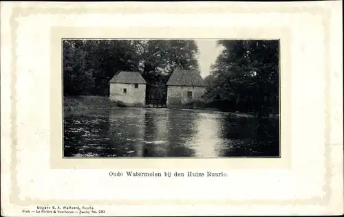 Ak Ruurlo Gelderland, Wassermühle in der Nähe von Den Huize