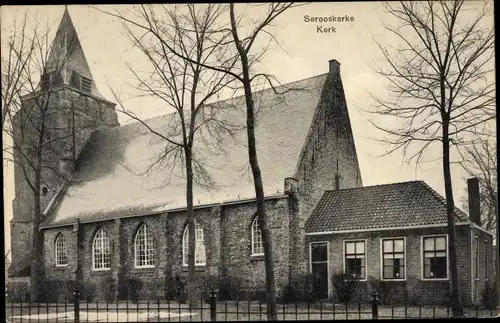 Ak Serooskerke Walcheren Zeeland Niederlande, Kerk, Kirche