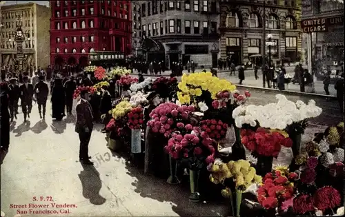 Ak San Francisco Kalifornien USA, Straßenblumenverkäufer
