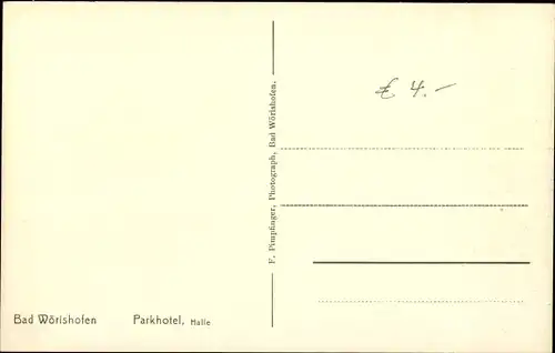 Ak Bad Wörishofen im Unterallgäu, Parkhotel, Halle