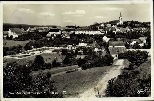 Ak Bonndorf im Schwarzwald, Ortsansicht mit Kirche