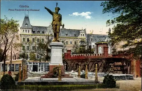 Ak Görlitz in der Lausitz, Prinz Friedrich Carl Denkmal