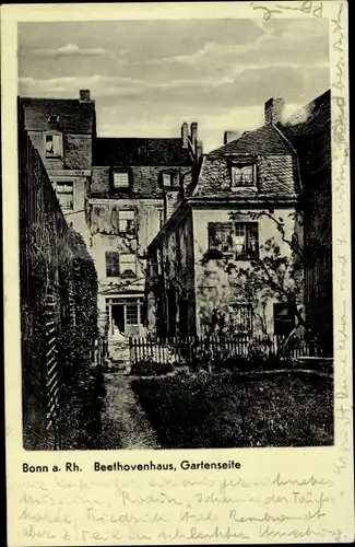 Ak Bonn am Rhein, Beethovenhaus, Gartenseite