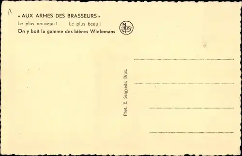 Ak Brüssel, Aux armes des Brasseurs, Wielemans, Bild