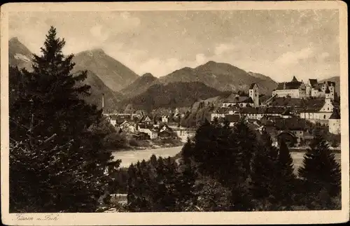 Ak Füssen im Ostallgäu, Panorama