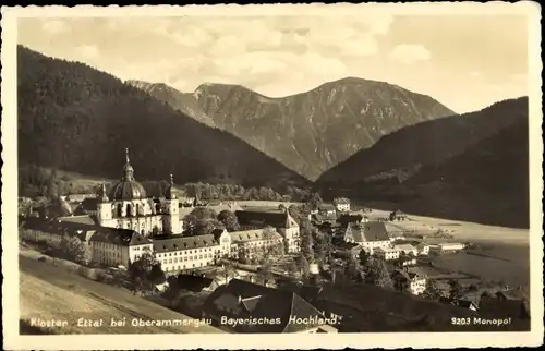 Ak Ettal Oberbayern, Kloster, Panorama