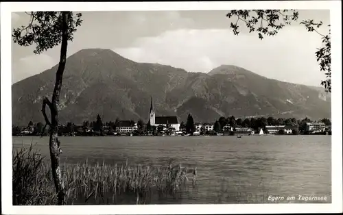 Ak Egern am Tegernsee Oberbayern, Panorama, Kirche