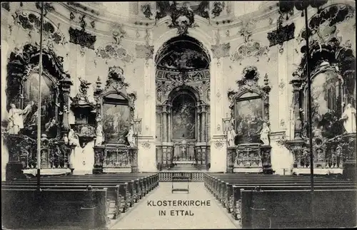 Ak Ettal Oberbayern, Klosterkirche, Inneres, Altar