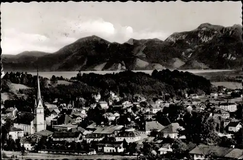 Ak Prien am Chiemsee Oberbayern, gegen Hochgern und Hochfelln, Panorama