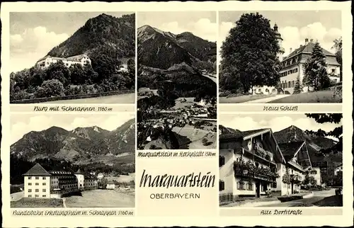 Ak Marquartstein im Chiemgau Oberbayern, Burg, Schnappen, Alte Dorfstraße, neues Schloss