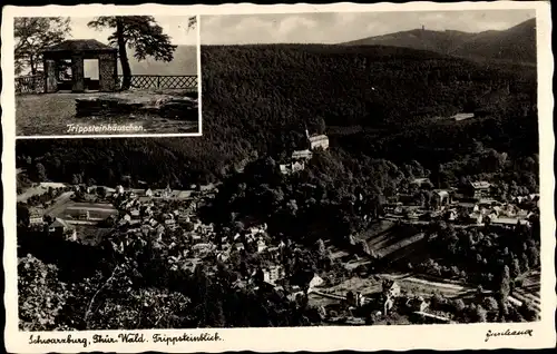 Ak Schwarzburg in Thüringen, Trippsteinhäuschen, Panorama