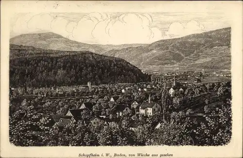 Ak Schopfheim in Baden, Blick von Wiechs