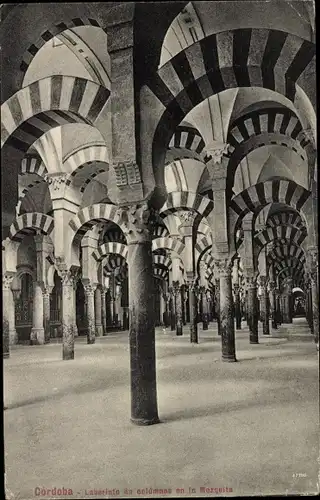 Ak Córdoba Andalusien Spanien, Säulenlabyrinth in der Moschee