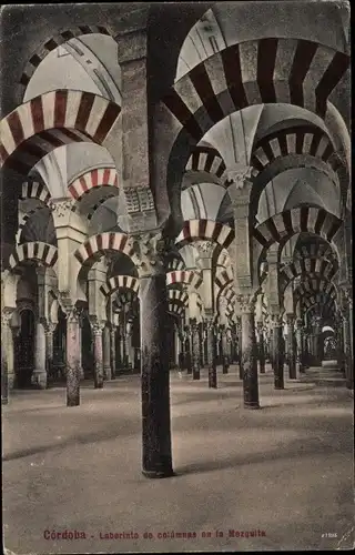 Ak Córdoba Andalusien Spanien, Säulenlabyrinth in der Moschee