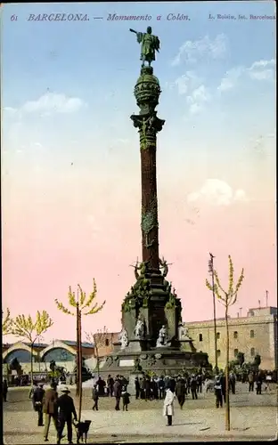 AK Barcelona Katalonien Spanien, Kolumbus-Denkmal