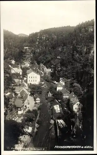 Ak Hřensko Herrnskretschen Elbe Reg. Aussig, Gesamtansicht