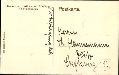 Ak Alt Flemmingen Naumburg an der Saale, Gasthaus zur Erholung, Kirche