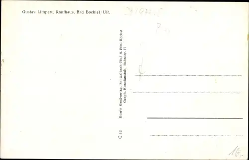 Ak Bad Bocklet in Unterfranken, Gesamtansicht, Kaufhaus Gustav Limpert