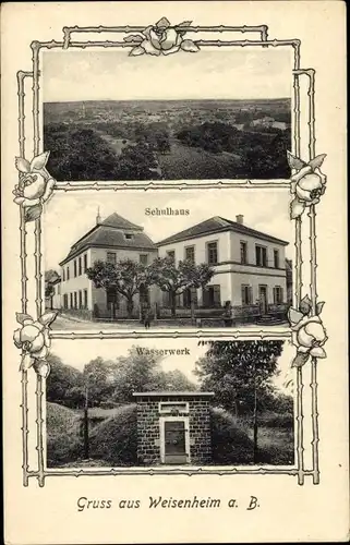 Ak Weisenheim am Sand Pfalz, Schule, Wasserwerk