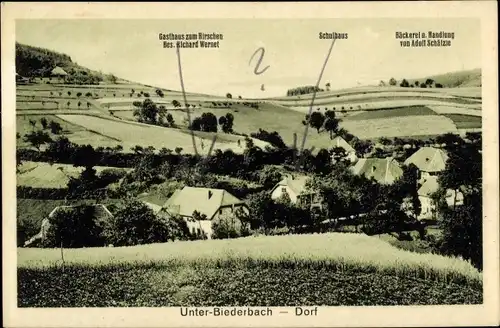 Ak Unterbiederbach Biederbach Baden Württemberg, Gasthaus zum Hirschen, Schule, Bäckerei