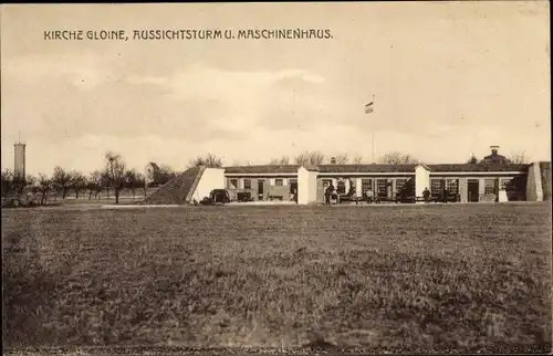 Ak Gloine Altengrabow Möckern in Sachsen Anhalt, Aussichtsturm, Maschinenhaus