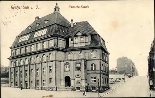 Ak Reichenbach im Vogtland, Gewerbeschule