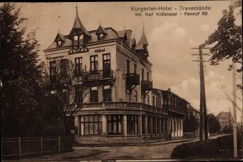 Ak Ostseebad Travemünde Lübeck, Kurgarten Hotel