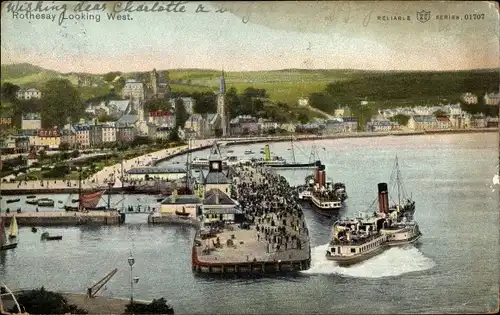 Ak Rothesay Schottland, Blick nach Westen