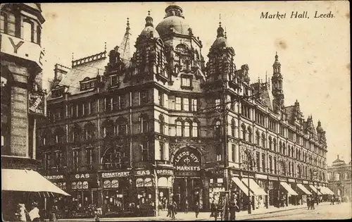 Ak Leeds Yorkshire England, Markthalle