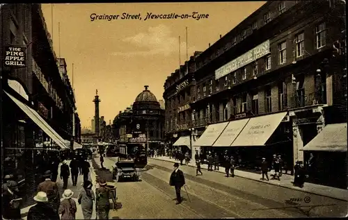 Ak Newcastle upon Tyne Northumberland England, Grainger Street