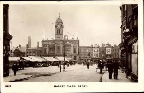 Ak Derby Derbyshire England, Marktplatz