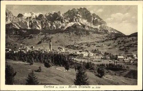 Ak Cortina d'Ampezzo Veneto, Monte Cristallo, Panorama