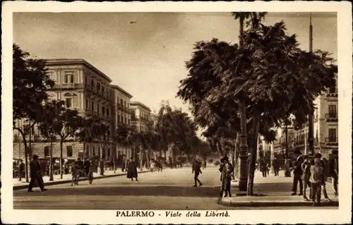 Ak Palermo Sicilia, Viale della Libertà, Straßenpartie in der Stadt
