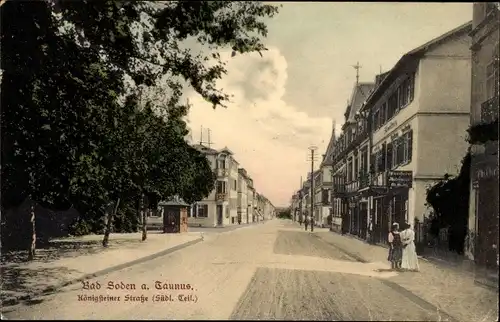Ak Bad Soden am Taunus Hessen, Königsteiner Straße, südlicher Teil