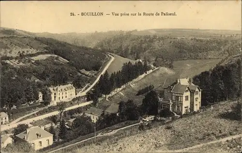 Ak Bouillon Wallonien Luxemburg, Vur aufgenommen auf der Route de Paliseul