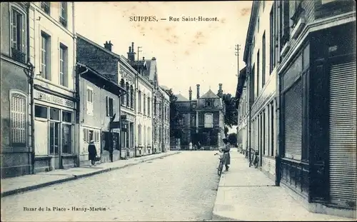 Ak Suippes Marne, Rue Saint-Honore