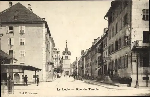 Ak Le Locle Kt Neuenburg, Tempelstraße